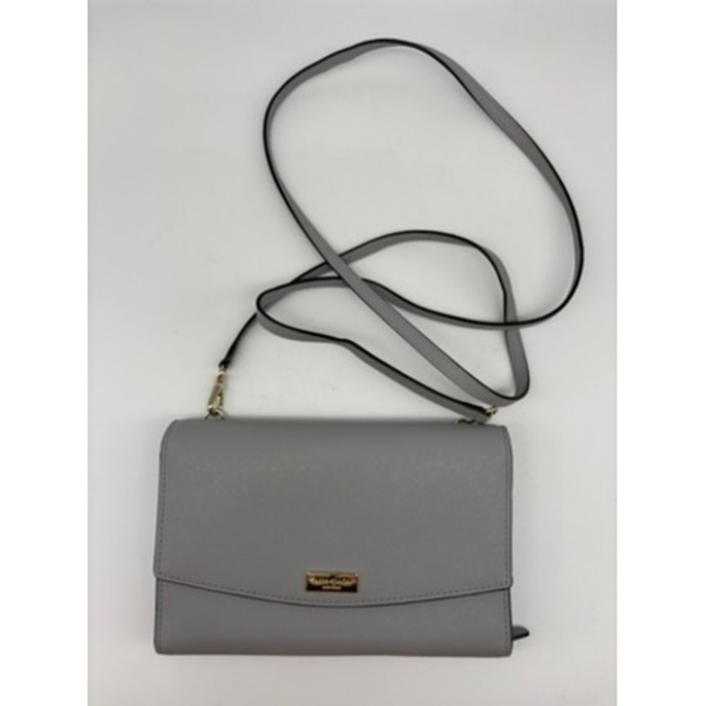 Kate Spade Winni Laurel Way Crossbody Bag‎ Women Small Grey Saffiano Leather